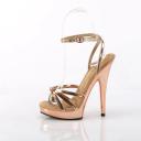 Fabulicious SULTRY-638 Rose Gold Metallic Pu/Rose Gold Chrome Size 7