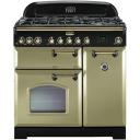 Falcon Classic Deluxe 90cm Dual Fuel Cooker - Olive and Brass