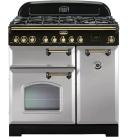 Falcon Classic Deluxe 90cm Dual Fuel Cooker - Olive and Brass