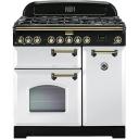 Falcon Classic Deluxe 90cm Dual Fuel Cooker - Olive and Brass