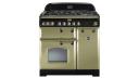 Falcon Classic Deluxe 90cm Dual Fuel Cooker - Olive and Brass