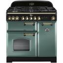 Falcon Classic Deluxe 90cm Dual Fuel Cooker - Racing Green and Chrome