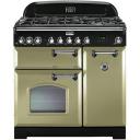 Falcon Classic Deluxe 90cm Dual Fuel Cooker - Racing Green and Chrome