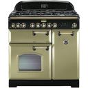 Falcon Classic Deluxe 90cm Dual Fuel Cooker - Racing Green and Chrome