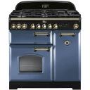 Falcon Classic Deluxe 90cm Dual Fuel Cooker - Racing Green and Chrome