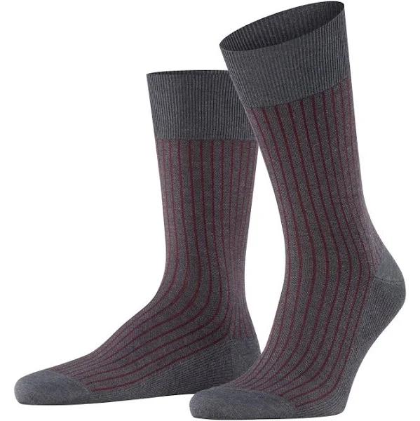 Falke Grey Oxford Stripe Socks
