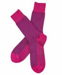 Falke Oxford Stripe Socks - Berry Pink Extra Large