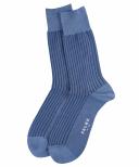 Falke Oxford Stripe Socks - Dusty Blue Extra Large