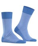 Falke Oxford Stripe Socks - Linen Blue Medium