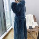Faux Fur Women's Mid-length Coat Black / S