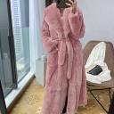 Faux Fur Women's Mid-length Coat Black / S