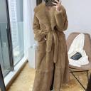 Faux Fur Women's Mid-length Coat Black / S