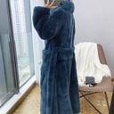 Faux Fur Women's Mid-length Coat Black / XL