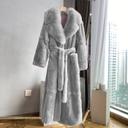 Faux Fur Women's Mid-length Coat Black / XL