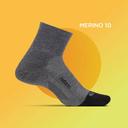 Feetures Merino 10 Cushion Quarter Socks Charcoal / Large