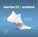 Feetures Merino 10 Cushion Quarter Socks Charcoal / Large