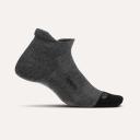 Feetures Merino 10 Ultra Light Cushion No-Show Tab Running Socks White Grey / Small