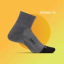 Feetures Merino 10 Ultra Light Cushion No-Show Tab Running Socks White Grey / Small
