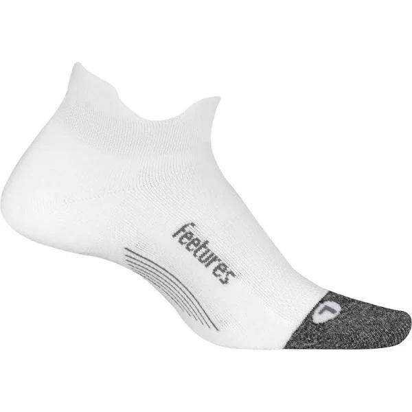 Feetures Merino 10 Ultra Light Cushion No-Show Tab Running Socks White / Medium