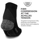 Feetures Plantar Fasciitis Cushion Quarter Sock (Large, Black)