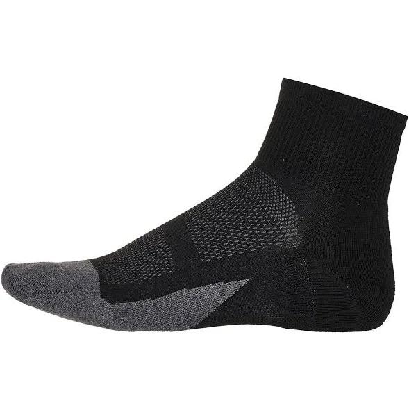 Feetures Plantar Fasciitis Cushion Quarter Sock (Large, Black)
