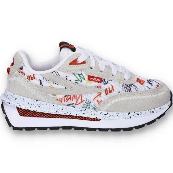 Fila Reno Scribbles White/Black/Multi Textile Sneakers