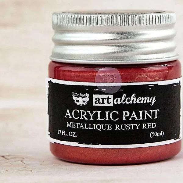 Finnabair Art Alchemy Acrylic Paint Metallique Rusty Red