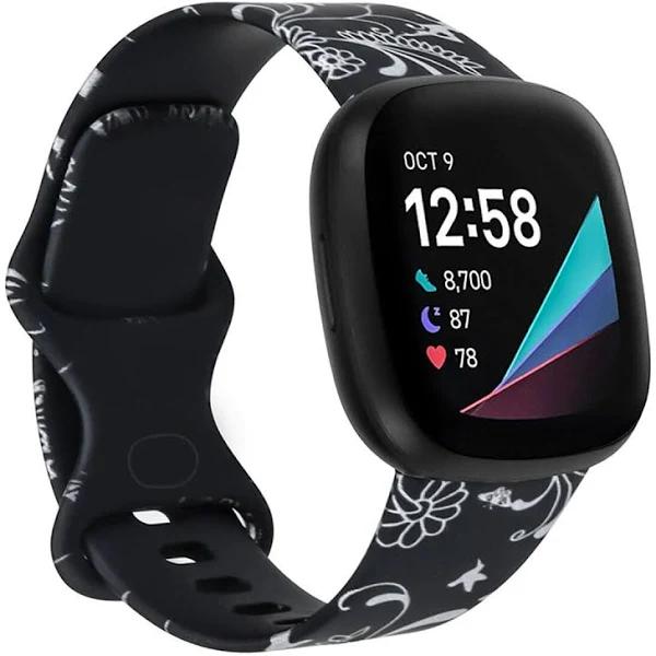 Fitbit Versa 4 Silicon Replacement Wristband Watch Band Black / Small