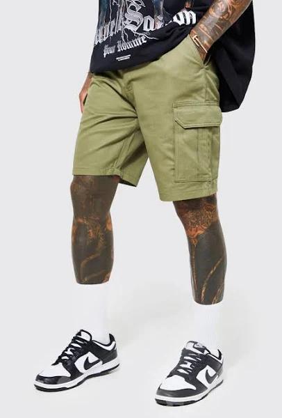 Fixed Waist Band Cargo Shorts