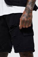 Fixed Waist Relaxed Rip and Repair Cargo Short