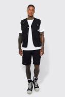 Fixed Waist Relaxed Rip and Repair Cargo Short