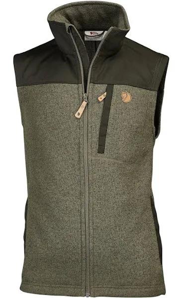 Fjallraven - Men&s Buck Fleece Vest, Laurel Green-Deep Forest, M