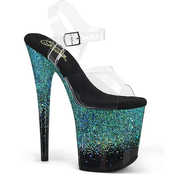 FLAMINGO-808SS - Clr/Blk-Turquoise Multi Glitter 9