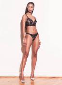 Fleur du Mal Lily Lace Longline Plunge Demi Women's Bra Black : 34d