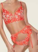 Fleur du Mal Women's Lily Embroidery Longline Demi Bra - Orange - Size 36c - Clementine