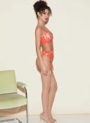 Fleur du Mal Women's Lily Embroidery Longline Demi Bra - Orange - Size 36c - Clementine