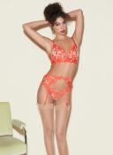 Fleur du Mal Women's Lily Embroidery Longline Demi Bra - Orange - Size 36c - Clementine