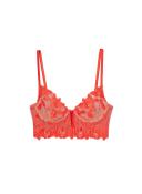 Fleur du Mal Women's Lily Embroidery Longline Demi Bra - Orange - Size 38C - Clementine