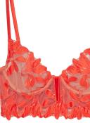 Fleur du Mal Women's Lily Embroidery Longline Demi Bra - Orange - Size 38C - Clementine