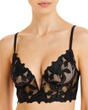 Fleur du Mal Women's Lily Embroidery Longline Demi Bra - Orange - Size 38C - Clementine