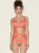 Fleur du Mal Women's Lily Lace Longline Underwire Bra - Clementine - Size 36DD