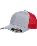 Flexfit 6311 Melange Trucker Mesh, Price/each - Dk H.Gry/White, One Size