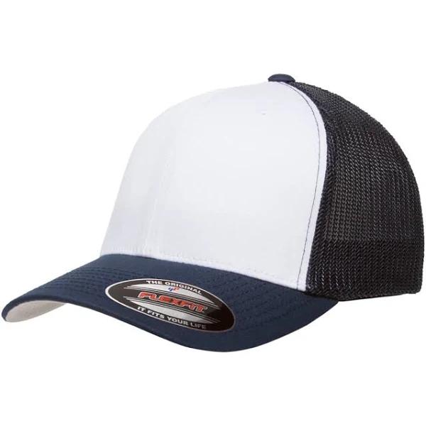 Flexfit 6511 Trucker Cap Navy/ White/ Navy One Size