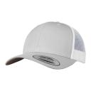 Flexfit Retro Trucker Snapback Cap - Silver / White