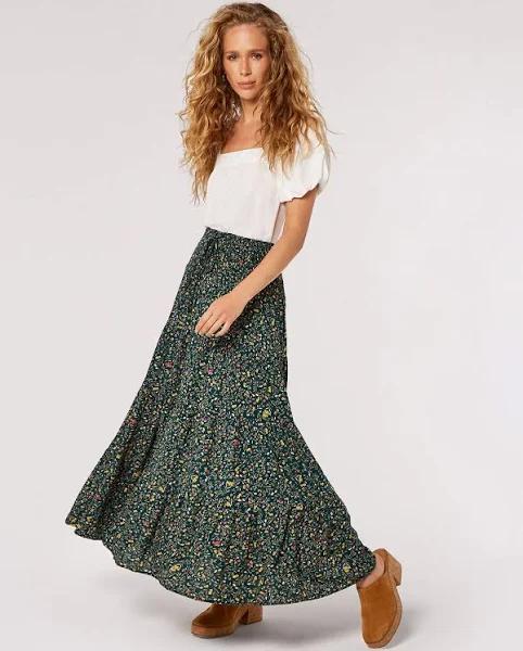 Floral Smock Maxi Skirt