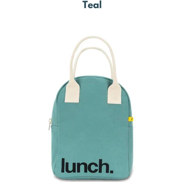 Fluf Zipper Lunch Bag - Teal Lunch