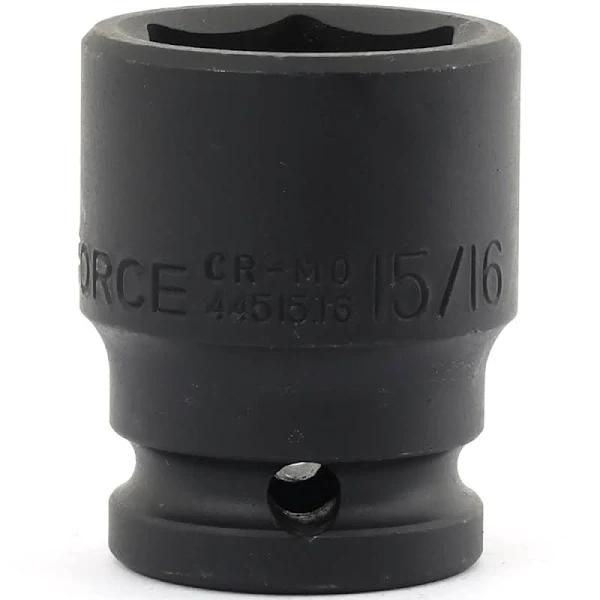 Force 15/16" x 1/2" Drive Imperial 6 Point Impact Socket - 44515.16