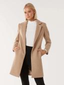 Forever New Anna Single Breasted Coatigan in Brown Camel 8