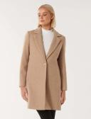 Forever New Anna Single Breasted Coatigan in Brown Camel 8