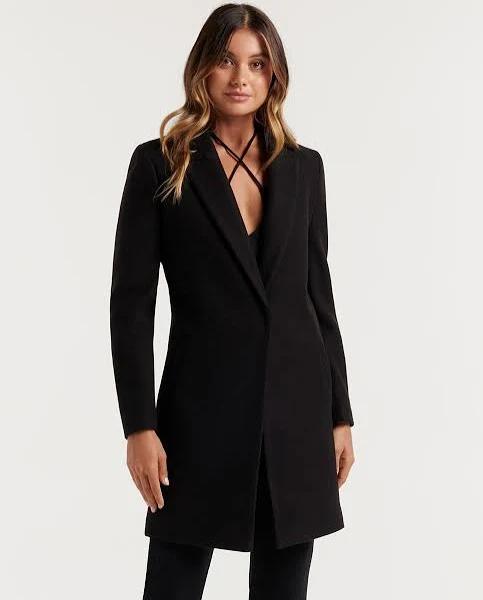 Forever New Becca Single Breasted Coatigan in Black 10